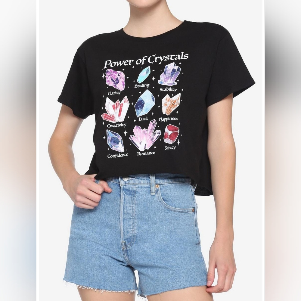 Hot topic plus size crystal crop top